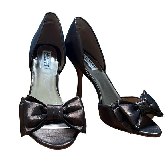 Badgley Mischka Bows Metallic Copper d’Orsay High Heels Size 10 - Picture 1 of 7